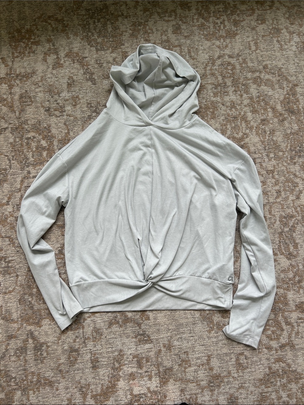 GAP Brushed Tech Jersey Hooded Top in Pale Sage